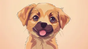 Adorable Anime Puppy Illustration Wallpaper