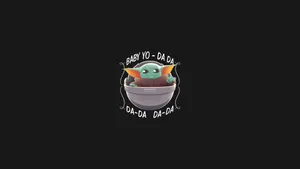 Adorable Baby Yoda Art Logo. Wallpaper
