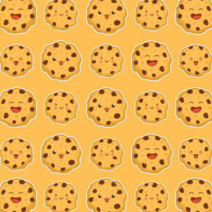 Adorable Cartoon Cookie Faces Wallpaper