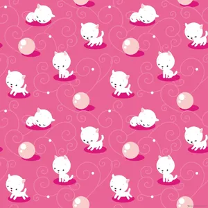 Adorable Cat Pattern Wallpaper