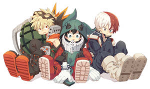 Adorable Deku X Todoroki X Bakugou Wallpaper