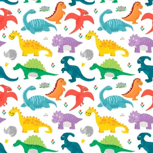 Adorable Dinosaur Pattern Wallpaper