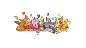 Adorable Eevee Taking A Nap Wallpaper