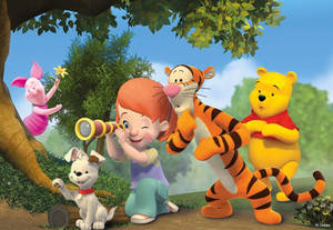 Adorable Friends With Tigger 3d Wallpaper