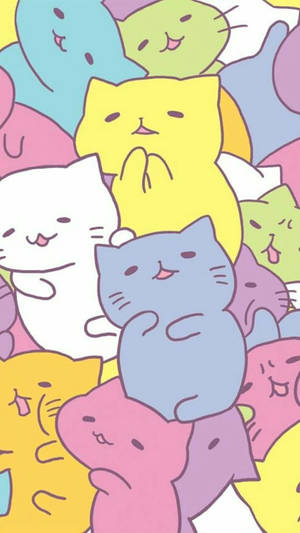 Adorable Kawaii Cat Drawings On Ipad Wallpaper