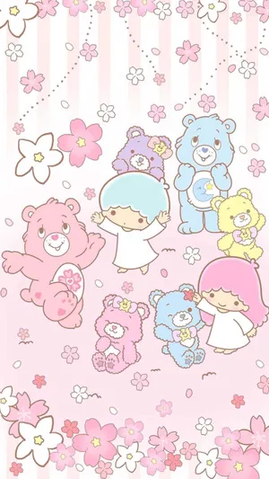 Adorable Kawaii Japanese Characters In A Vibrant Display Wallpaper
