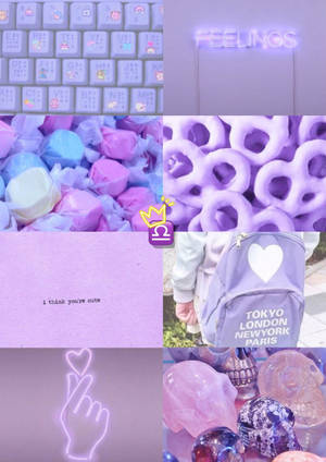 Adorable Lavander Keyboard Aesthetic Wallpaper