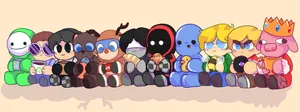 Adorable Mcyt Sitting Characters Wallpaper
