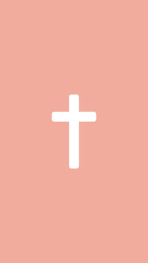 Adorable Pink Cross In Glittering Background Wallpaper