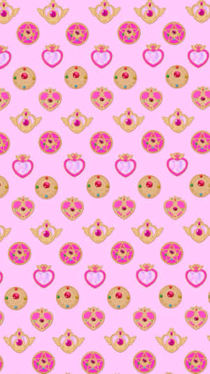 Adorable Sailor Moon Pattern To Brighten Your Day Wallpaper