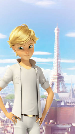 Adrien Agreste Paris City Background Wallpaper