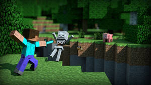 Adventure Awaits - Join Steve In His Sword Fighting Quest! Wallpaper