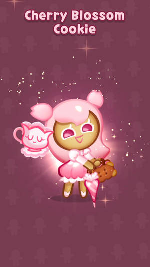 Adventurous Cherry Blossom Cookie In Action Wallpaper