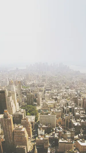Aerial Shot Of Nyc Skyline Building Smartphone Background Wallpaper