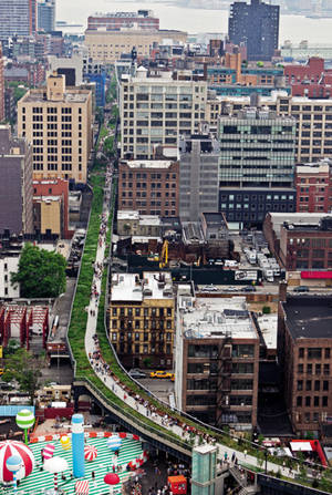 Aerial Shot The High Line Portrait Wallpaper