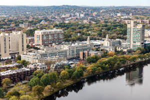 Aerial View Of Boston University's Campus Wallpaper