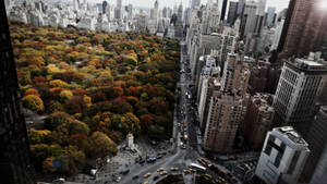 Aerial View Of Columbus' Skyscrapers Wallpaper