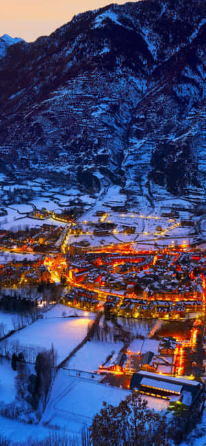 Aerial View Of Spain Village Benasque Wallpaper