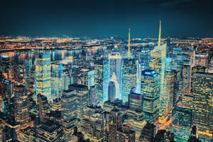 Aerial View Of The New York Cityscape Wallpaper