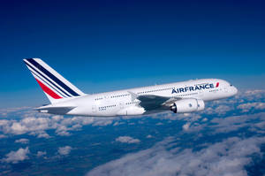 Aesthetic Air France Over The Clouds Wallpaper