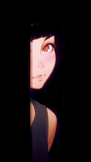 Aesthetic Anime Girl Peeking Wallpaper