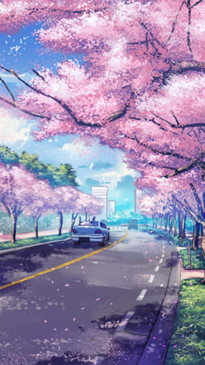 Aesthetic Anime Phone In Pink Becoming The Most Trending Device Among Anime Fans Wallpaper