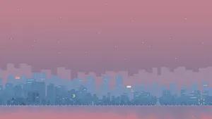 Aesthetic Art Pink City Wallpaper