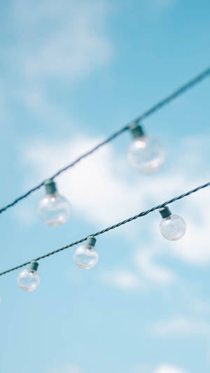 Aesthetic Baby Blue Bulbs Wallpaper