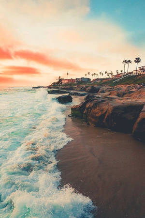 Aesthetic Beach Dark Sand Wallpaper