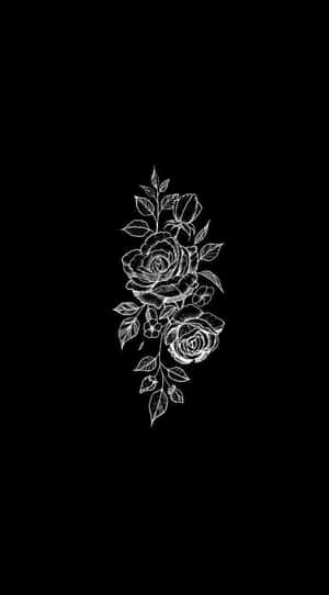 Aesthetic Black And White Flower Wallpaper
