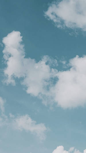 Aesthetic Blue Fluffy White Clouds Wallpaper