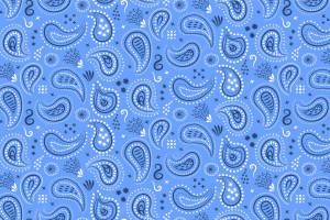 Aesthetic Blue Paisley Print Wallpaper