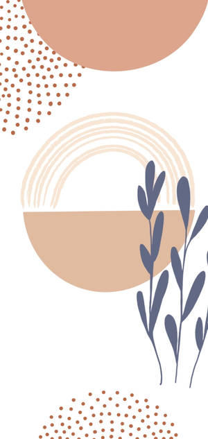 Aesthetic Boho Peach Circles Wallpaper