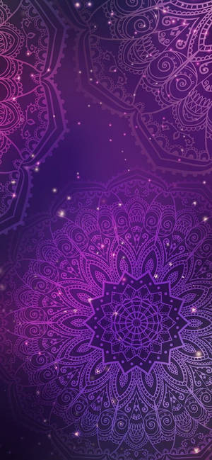 Aesthetic Boho Purple Mandala Wallpaper