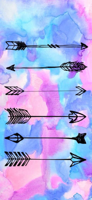 Aesthetic Boho Watercolor Arrows Wallpaper