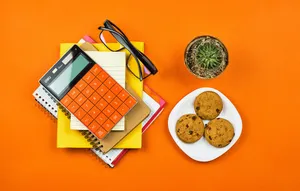 Aesthetic Calculator In Orange Wallpaper