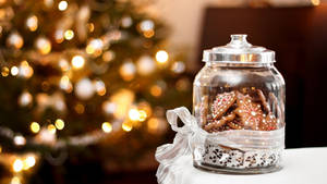 Aesthetic Christmas Cookie Jar Wallpaper