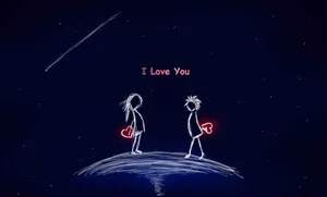 Aesthetic Couple Neon Art Wallpaper