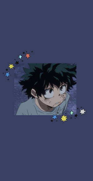 Aesthetic Deku Cute In Blue Wallpaper