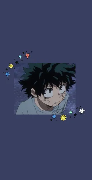 Aesthetic Deku Cute In Blue Wallpaper