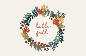 Aesthetic Fall Greeting Wreath Wallpaper