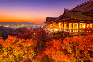 Aesthetic Fall Kiyomizu Dera Temple Wallpaper