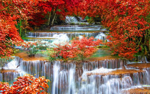 Aesthetic Fall Waterfall Wallpaper