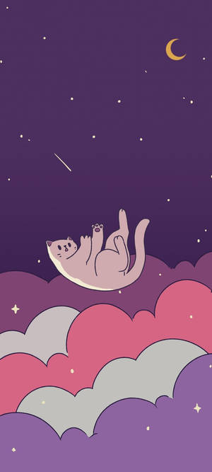 Aesthetic Falling Cat For Iphone Wallpaper