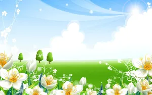 Aesthetic Flowers Summer Desktop Wallpaper