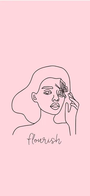 Aesthetic Girl Outline Wallpaper