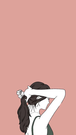 Aesthetic Girl Tying Hair Wallpaper