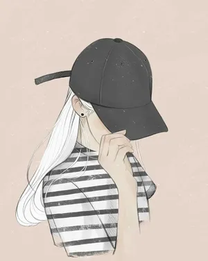 Aesthetic Girl Vector Art Wallpaper