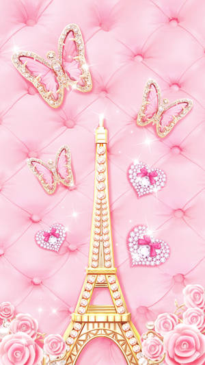 Aesthetic Girly Paris Bejeweled Wallpaper