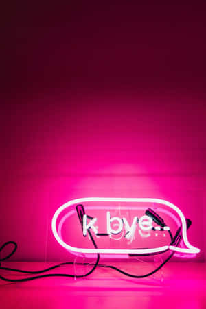 Aesthetic Grunge Bubble Neon Pink Signs Wallpaper